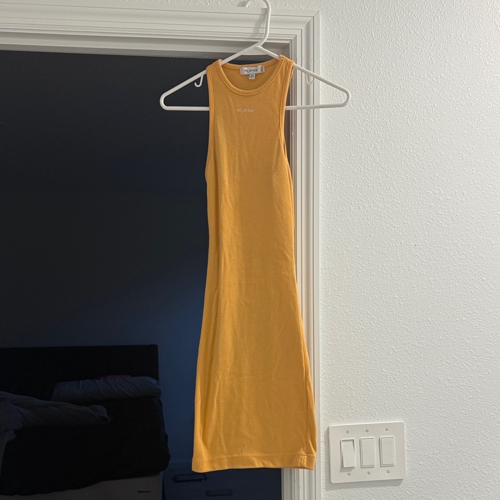 Stylish Mustard Midi Dress by Reformation